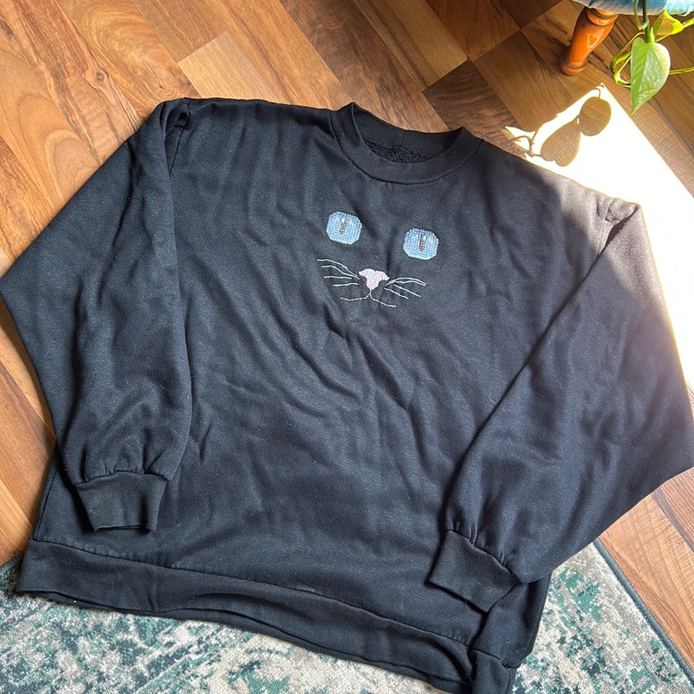 Vintage Cat Crewneck Halloween Shirt